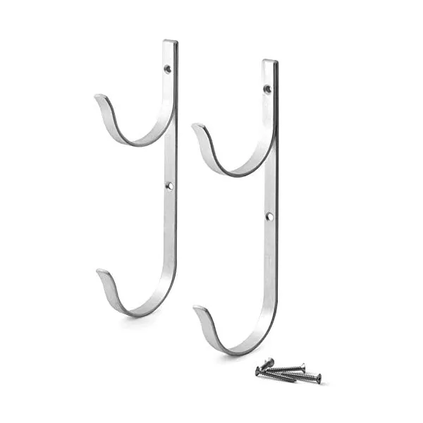 [757990] 7.5" Alum. Double Hook Pole Hanger Set of 2